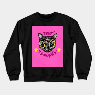 Zero Thoughts Meow Meow | Full Pink Version Crewneck Sweatshirt